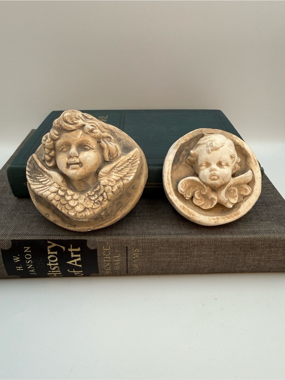 2 Vintage Angel/Cherub Wall Plaques
